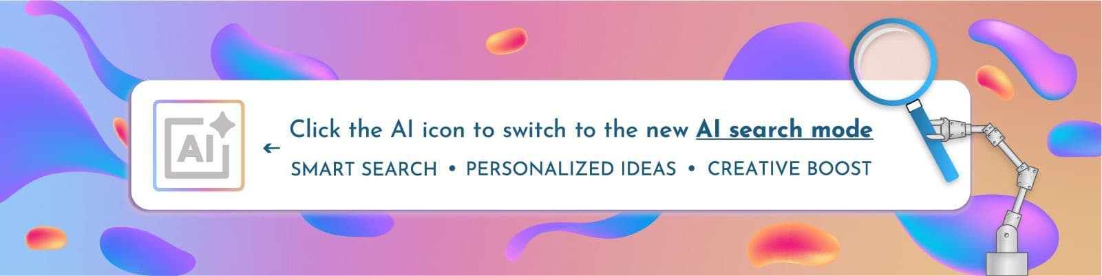 Click the AI icon to switch to the new AI search mode